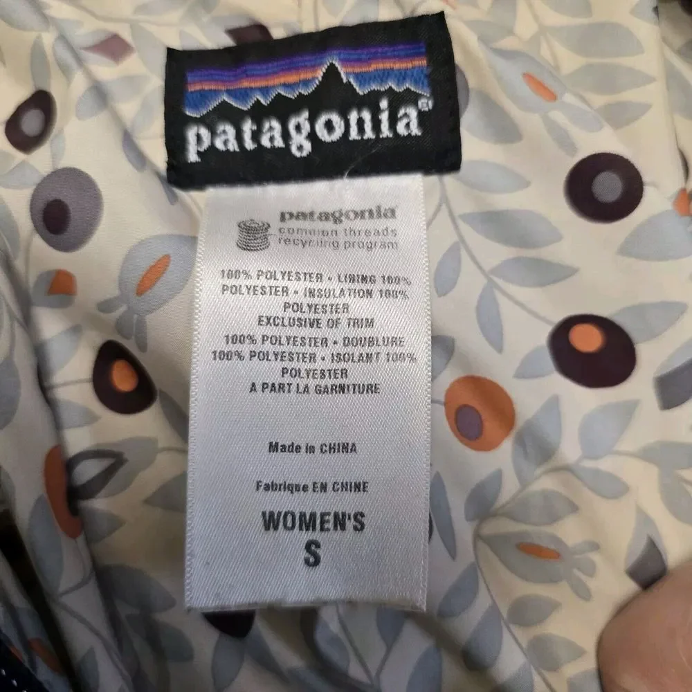 Patagonia Mor Coat 28496 Black Full Length Poly Fill  Women's‎ Small GUC
